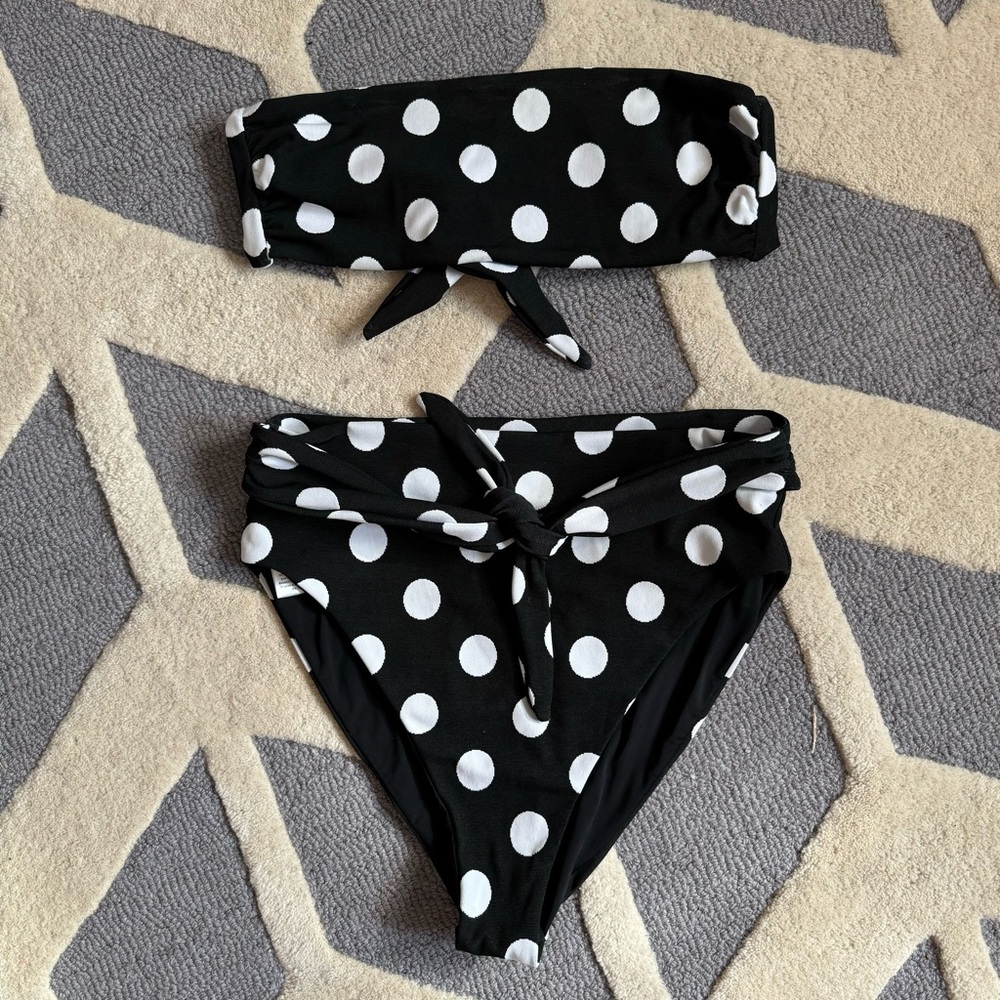 Mara Hoffman Goldie high waisted bikini bottom and bandeau XL